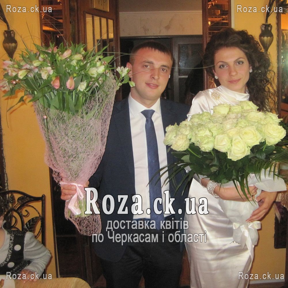 Красивая 31 белая роза с оформлением купить, заказать с доставкой в  Черкассы - Roza.сk.ua