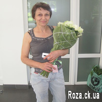 Чудовий букет із 21 білої троянди - Фото 2