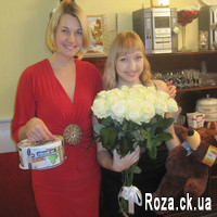 Exquisite bouquet of 17 white roses - Photo 2