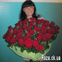 Chic bouquet of 55 red roses - Photo 3