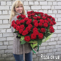 Chic bouquet of 55 red roses - Photo 4