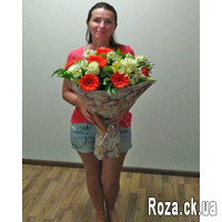 Bouquet of gerberas, alstromeries and roses - Photo 1