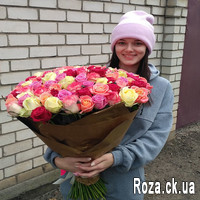 An excellent bouquet of 101 roses - Photo 1