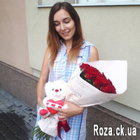 21 rose and teddy bear - Photo 1