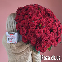 Big bouquet of 101 red roses 70-80 cm - Photo 3
