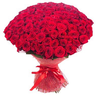 Large bouquet of 101 red roses