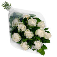 Cascade bouquet of white roses