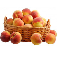 Tasty basket of peaches