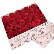 25 roses in a square box