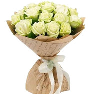 Beautiful bouquet of 25 white roses