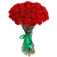 Red carnations in a bouquet