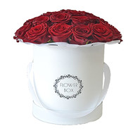 Red roses in a box