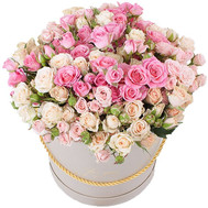Spray Roses in a Hat Box