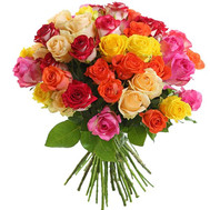 Bright bouquet of 51 roses