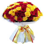 101 red and yellow rose