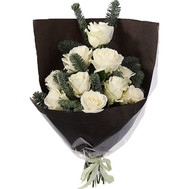 Bouquet for the New Year from white roses