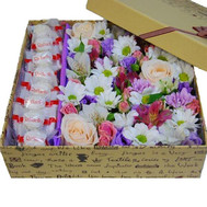 A lovely box of flowers with sweets