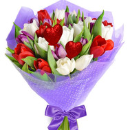 35 multi-colored tulips for your beloved