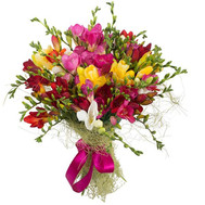A fragrant bouquet of freesias