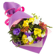 A small bouquet of freesias