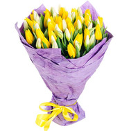 Non-standard bouquet of tulips