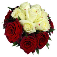 White roses inside red roses