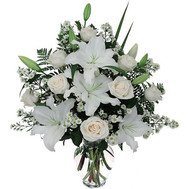 Bouquet of flowers from roses and lilies