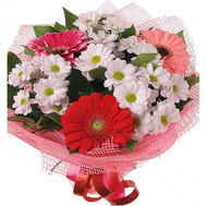 Bouquet of gerberas and chrysanthemums