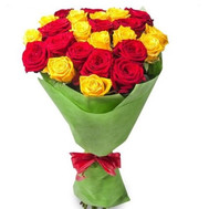 Bouquet of red and yellow roses