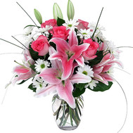 Bouquet of lilies and roses