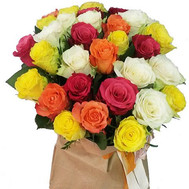 Bouquet of mixed colored roses