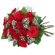 Red roses with gypsophila