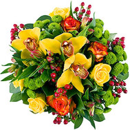 Original bouquet with orchids