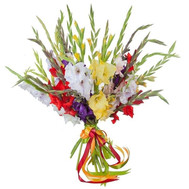 21 gladiolus in bouquet