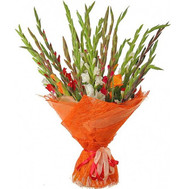 Large bouquet of gladiolus
