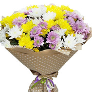 Chrysanthemums in kraft paper