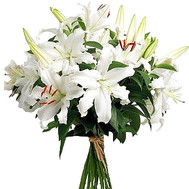 White lilies in a bouquet