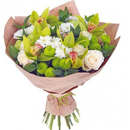 European bouquet with orchid