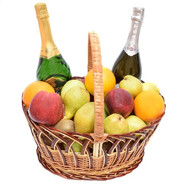 Large fruit basket with elite champagne
