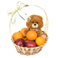 Fruit basket and bear