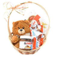 Basket with Teddy Bear and Nutella