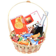 Basket with sweets as a gift