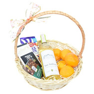 Gift basket with white wine