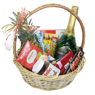 Gift Basket with candy and champagne