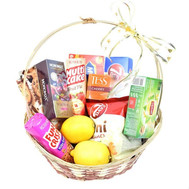 Gift basket with sweets and tea