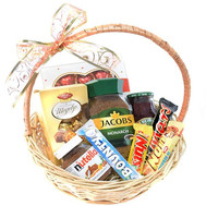 Gift basket with sweets and coffee