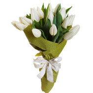Bouquet of 19 White Tulips