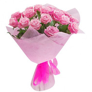 Bouquet of 19 pink roses