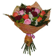 Bouquet of chrysanthemums, alstromeries and roses