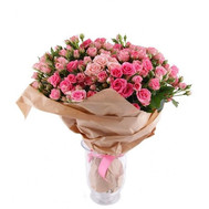 Tender bouquet of pink spray roses